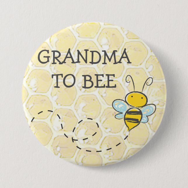 GRANDMA som Bumblebee Baby Shower-knapp Knapp (Framsida)