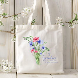 Grandma som en Mamma Modern Blommigt med vattenfär Tygkasse