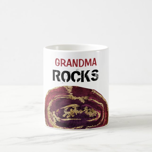 *~* Grandma Sten Agate Glitter Stone Lapidary Kaffemugg (Center)
