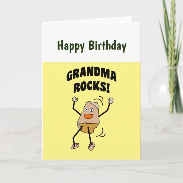 Grandma Sten Birthday Card Kort (Framsida)