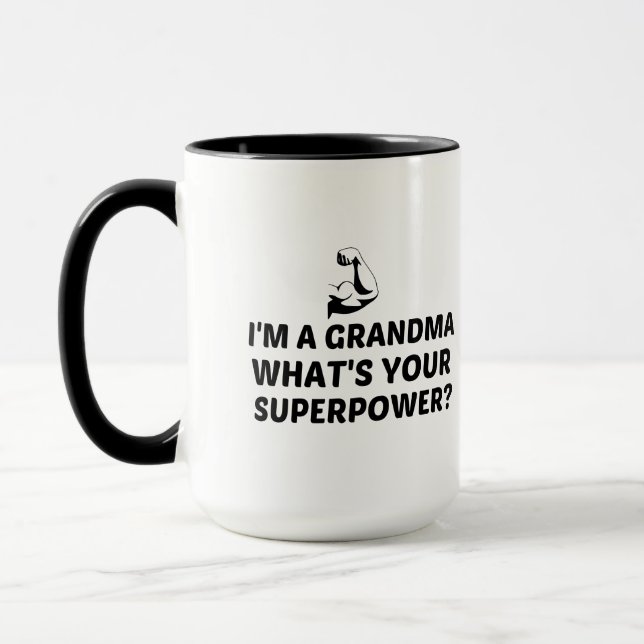 GRANDMA SUPERPOWER MUGG (Vänster)