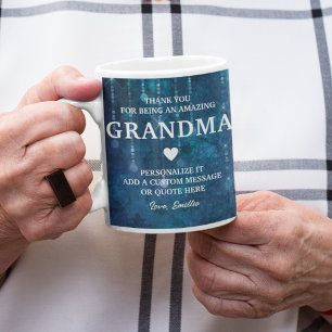Grandma Tack Heartfilt Message Personlig Kaffemugg