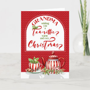Grandma Tea och Peppermynt jul Helgkort
