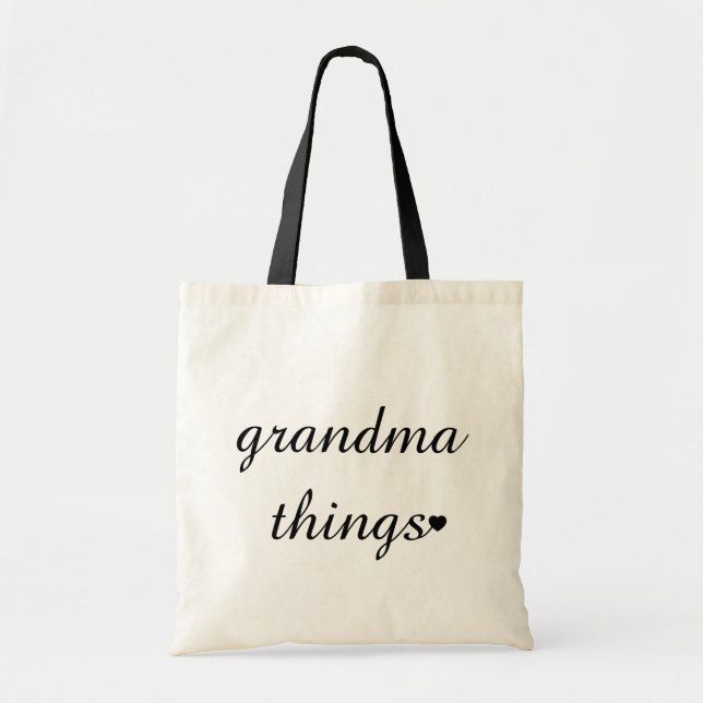 Grandma Things Cute Script Funny Gift Tygkasse (Framsidan)