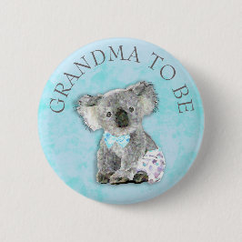 GRANDMA till babysknappen Koala Bear Thmet Knapp