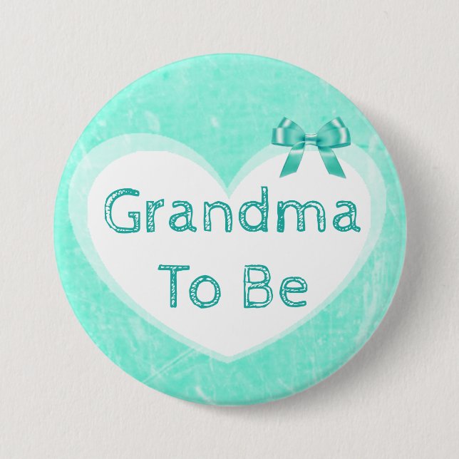 Grandma to be Baby Shower Button Blue Knapp (Framsida)