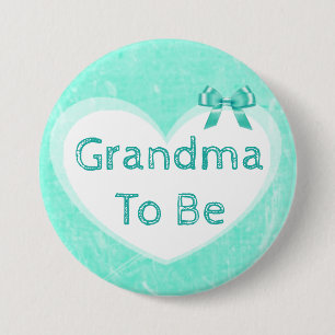 Grandma to be Baby Shower Button Blue Knapp