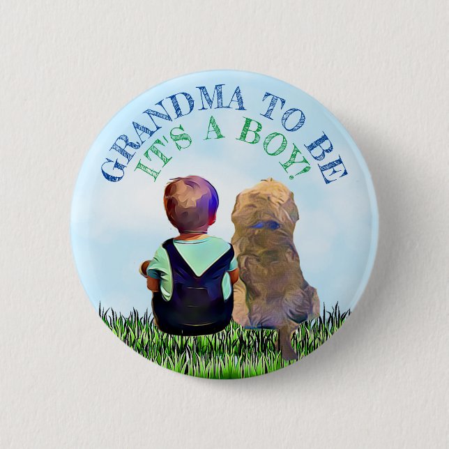 Grandma to be Baby Shower Button Knapp (Framsida)