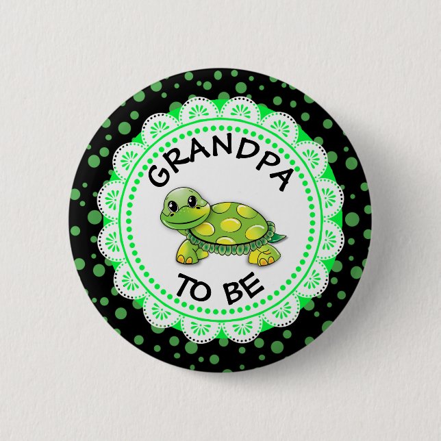 Grandma to be Baby Shower Button Turtle themed Knapp (Framsida)