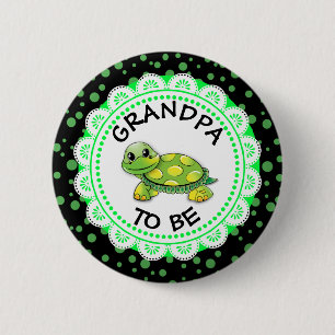 Grandma to be Baby Shower Button Turtle themed Knapp