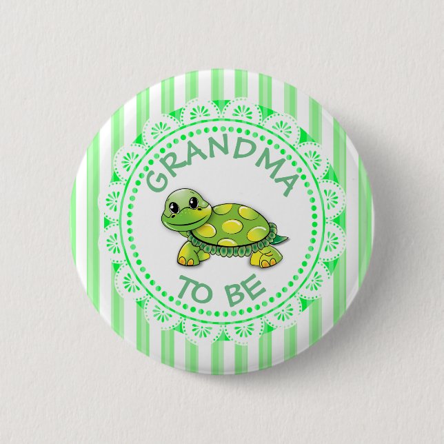 Grandma to be Baby Shower Button Turtle themed Knapp (Framsida)