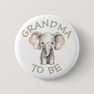 Grandma to be Baby Shower Button Vild One Zoo Knapp