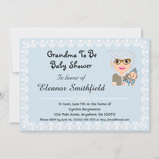 GrandMa to be Baby Shower-inbjudan Inbjudningar (Framsida)