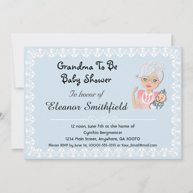 GrandMa to be Baby Shower-inbjudan Inbjudningar (Framsida)