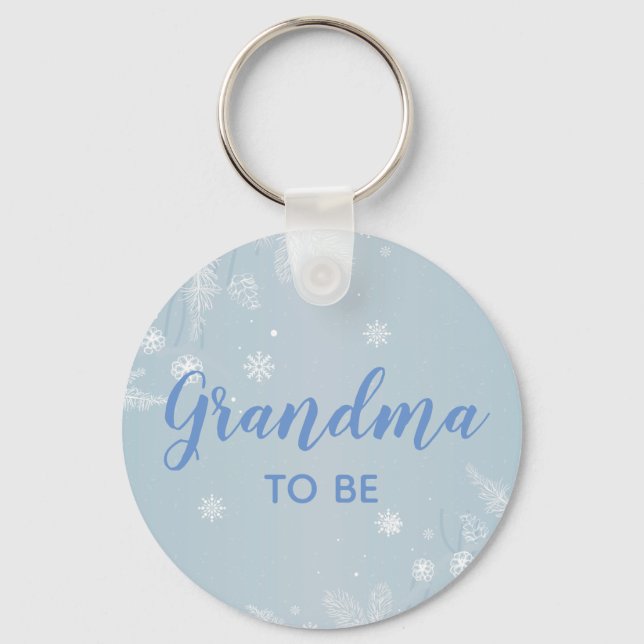 Grandma to be Blue Pojke Shower l New Grandma B Nyckelring (Framsida)