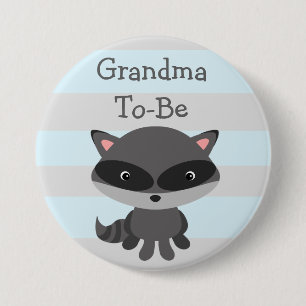 Grandma to be Button Raccoon Woodlands Theme Knapp