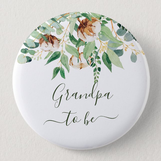 Grandma to be Eucalyptus Greenery Button Knapp (Skapare uppladdad)