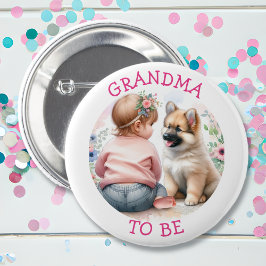 Grandma to be Flicka and Puppy Rosa Baby Shower Knapp