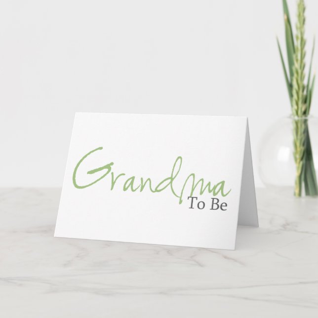Grandma to be (Grönt Script) Kort (Framsida)