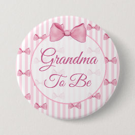 Grandma to be Rosa Bow Baby Shower Button Knapp
