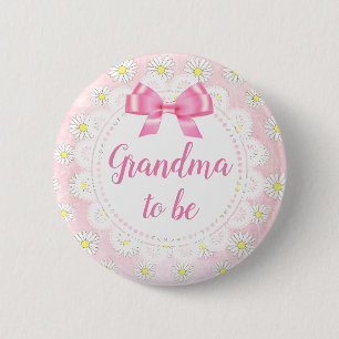 Grandma to be Rosa Daisy Baby Shower Button Knapp