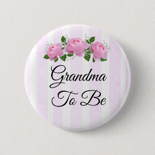 Grandma to be Rosa ros Baby Shower Button Knapp