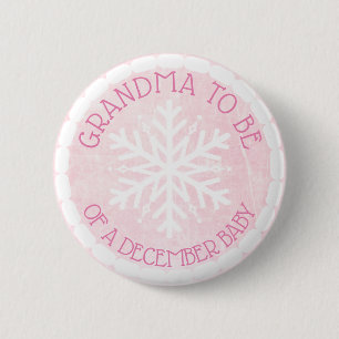 Grandma to be Rosa Winter December Baby Button Knapp