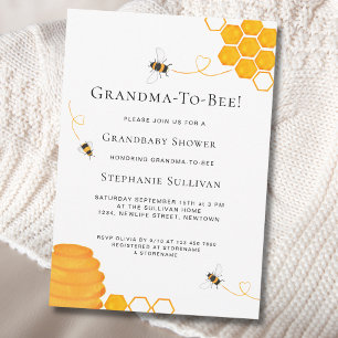 Grandma to Bee Baby Shower Inbjudningar