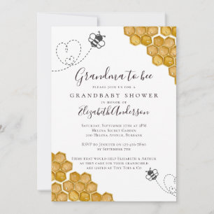 Grandma to Bee Baby Shower Inbjudningar