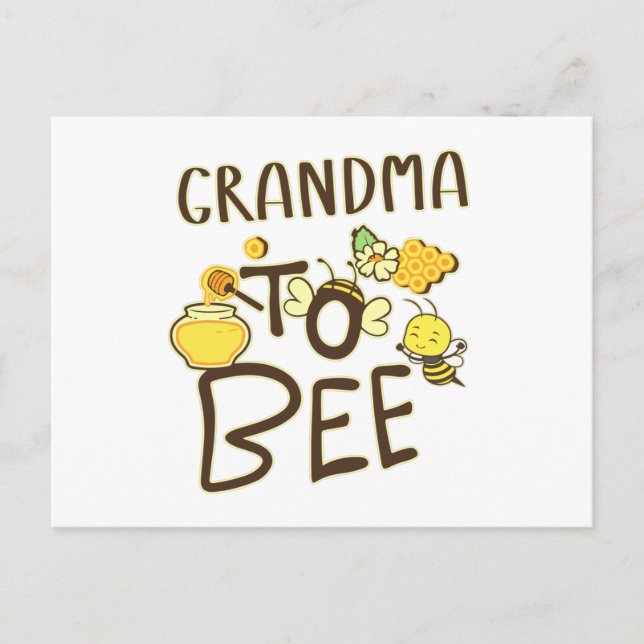 Grandma To Bee Pregnancy Announcement Pregnant Vykort (Framsida)