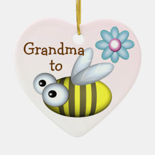 Grandma to Bee/ Väntar på meddelande Julgransprydnad Keramik