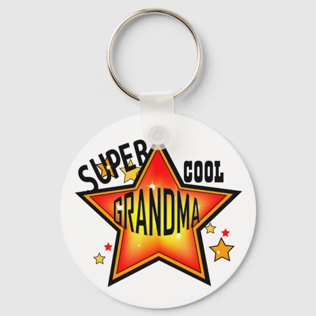 Grandma Toppen Coola Star Grandmor Funny Keychain Nyckelring (Framsida)