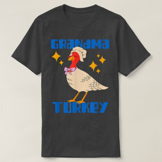Grandma Turkey Happy thanksgiving Matching Turkey T Shirt (Design framsida)
