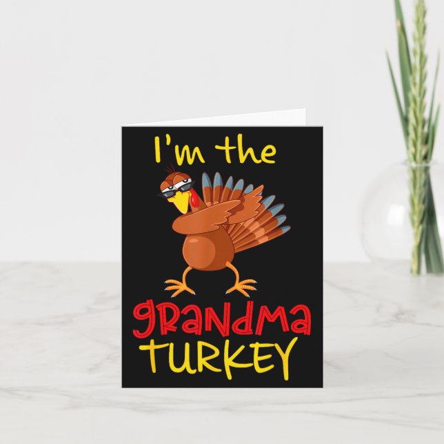 Grandma Turkey Matching Family Group Thanksgiving  Kort (Framsida)