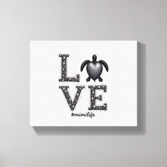 Grandma Turtle - Kärlek Mimi Life Sea Turtle, Mimi Canvastryck (Framsida)