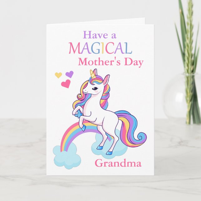 Grandma Unicorn Magic Mors dag Kort (Framsida)