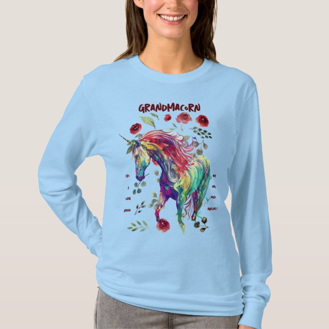 Grandma Unicorn T Shirt (Framsida)
