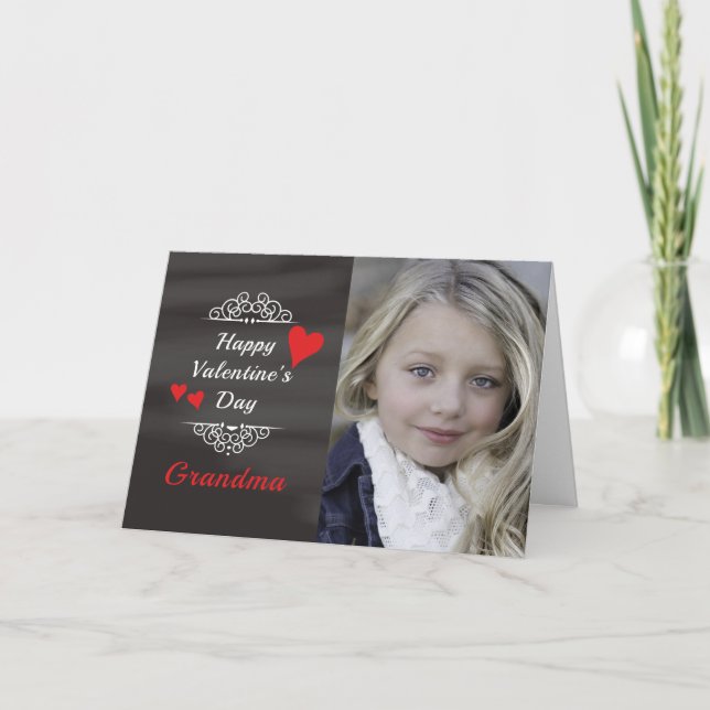 Grandma Valentines chalkboard-fotokort Helgkort (Framsida)