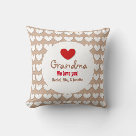 GRANDMA Vi Kärlek dig med Hearts C07A Kudde