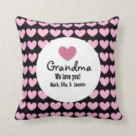 GRANDMA Vi Kärlek dig med Hearts och Snöre C05 Kudde