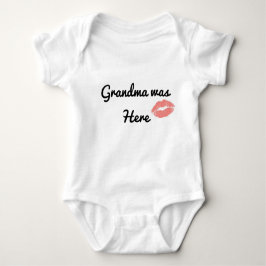 Grandma Was Here Lipstick Kiss Funny Grandmother T Shirt
