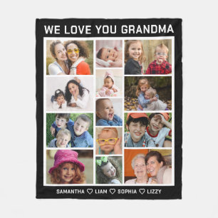 Grandma We Kärlek You Barnbarn 13 Photo Collage Fleecefilt