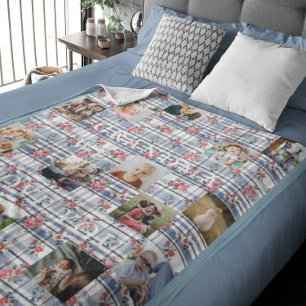 Grandma We Kärlek You   Blommigt Quilt 14 Foto Fleecefilt