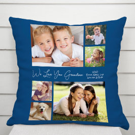 Grandma We Kärlek You Blue Photo Kudde