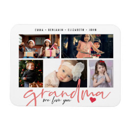 Grandma We Kärlek You Modern Photo Collage Magnet