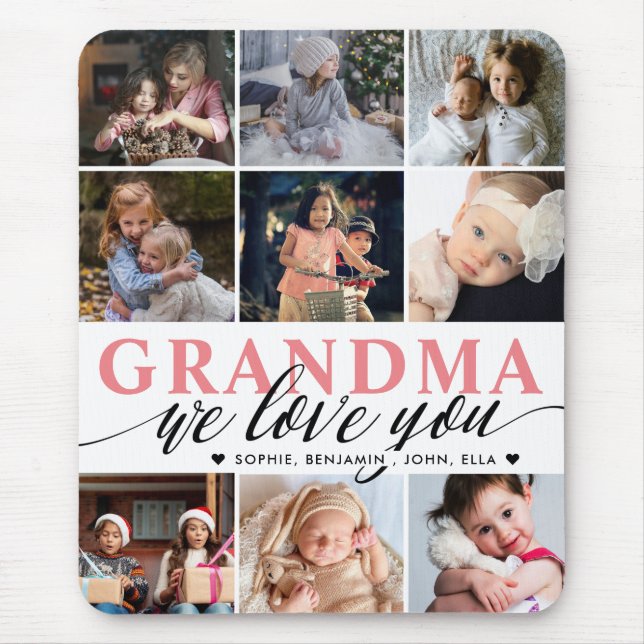 Grandma We Kärlek You Photo Collage Musmatta (Framsidan)