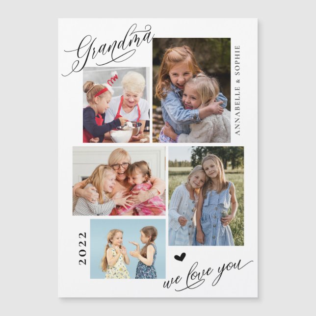 Grandma We Kärlek You Photo Collage Typography (Framsida)