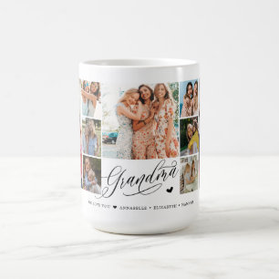 Grandma We Kärlek You Photo Collage Typography Kaffemugg