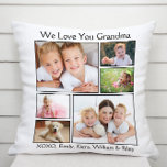 Grandma We Kärlek You Photo Kudde<br><div class="desc">Fira Grandma med den här anpassningsbarna fotokollage,  vit kudde. Du kan anpassa dig med sex familjefotografier av barnbarn,  familjemedlemmar,  husdjur osv. och anpassa uttrycket till "I Kärlek You" eller "We Kärlek You",  och om hon heter "Grandma",  "Nana",  "Mamma Mamma" osv. Du kan också lägga till barnbarns eller barnbarns namn.</div>