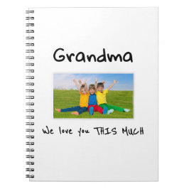 Grandma We Love You This Much Photo Christmas Gift Anteckningsbok
